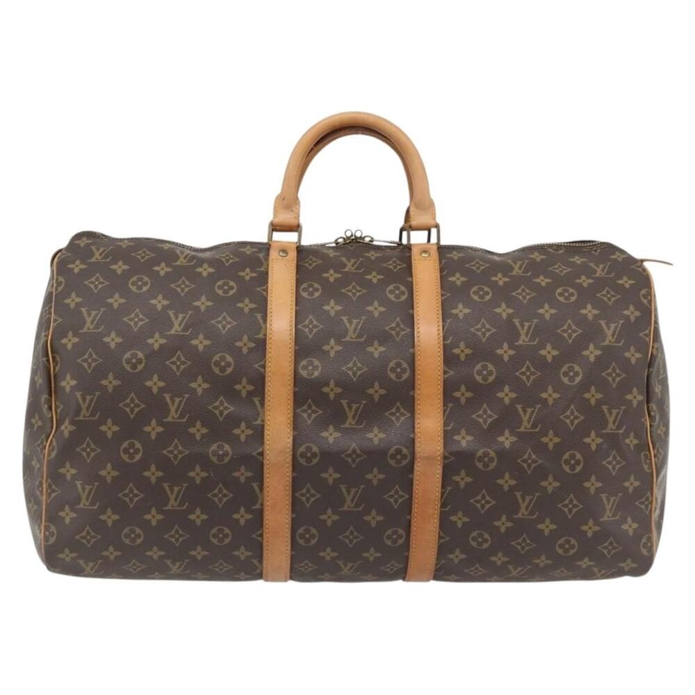 Louis Vuitton Monogram Keepall 55 Travel Bag Brown